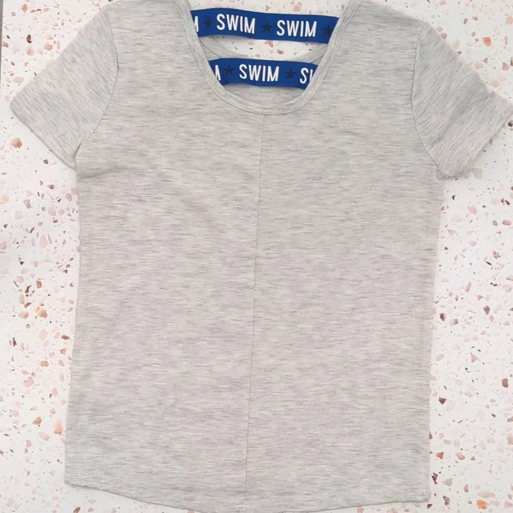 Justice | Swim Team Theme T-Shirt Grey Blue | 6